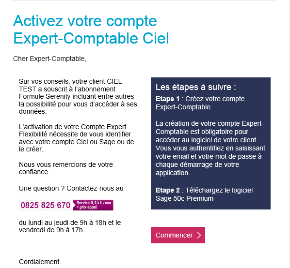 activer son expert comptable dans ciel données mobiles 