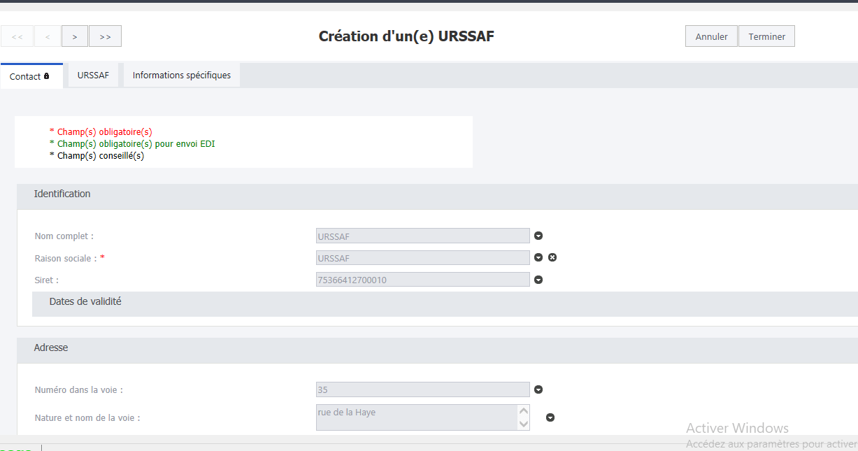 Créer une caisse URSSAF dans Sage Production Sociale Experts