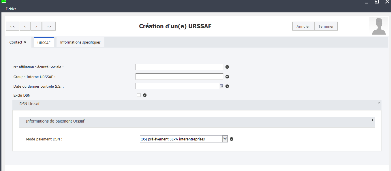 Créer une caisse URSSAF dans Sage Production Sociale Experts